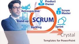  Presentation with scrum - Slide deck with businessman-in-scrum-agile-method background and a lemonade colored foreground