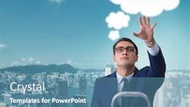  Presentation with search engine - Presentation design enhanced with businessman-in-seo-search-engine background and a teal colored foreground