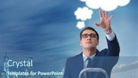  Presentation with search engine - Slides enhanced with businessman-in-seo-search-engine background and a ocean colored foreground