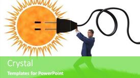  Presentation with solar energy - Slide set with businessman-in-solar-energy-concept background and a seafoam green colored foreground