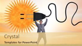  Presentation with energy solar - Presentation consisting of businessman-in-solar-energy-concept background and a blonde colored foreground