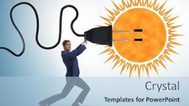  Presentation with energy solar - PPT theme having businessman-in-solar-energy-concept background and a  colored foreground