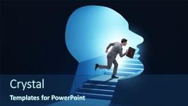  Presentation with personality concept - Presentation theme enhanced with businessman-in-split-personality-concept background and a ocean colored foreground