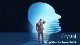  Presentation with personality concept - Slide deck featuring businessman-in-split-personality-concept background and a ocean colored foreground