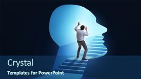  Presentation with personality concept - PPT theme with businessman-in-split-personality-concept background and a ocean colored foreground