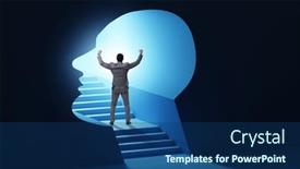  Presentation with personality concept - Slide deck having businessman-in-split-personality-concept background and a ocean colored foreground