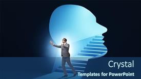  Presentation with personality concept - Presentation design consisting of businessman-in-split-personality-concept background and a ocean colored foreground