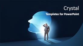  Presentation with personality concept - Presentation theme consisting of businessman-in-split-personality-concept background and a navy blue colored foreground