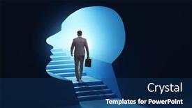  Presentation with personality concept - PPT layouts enhanced with businessman-in-split-personality-concept background and a ocean colored foreground