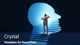  Presentation with personality concept - Presentation theme featuring businessman-in-split-personality-concept background and a ocean colored foreground