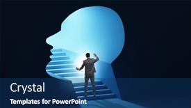  Presentation with personality concept - Presentation theme enhanced with businessman-in-split-personality-concept background and a ocean colored foreground