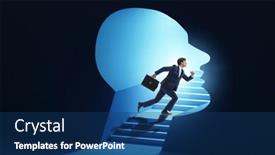  Presentation with personality concept - Slide set having businessman-in-split-personality-concept background and a  colored foreground