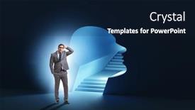  Presentation with personality concept - PPT layouts enhanced with businessman-in-split-personality-concept background and a  colored foreground