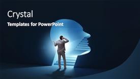  Presentation with personality concept - Slides featuring businessman-in-split-personality-concept background and a navy blue colored foreground