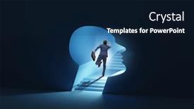  Presentation with personality concept - Slide deck consisting of businessman-in-split-personality-concept background and a navy blue colored foreground