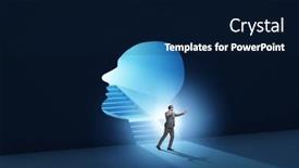  Presentation with personality concept - Slide set with businessman-in-split-personality-concept and a navy blue colored foreground