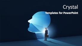  Presentation with personality concept - PPT theme with businessman-in-split-personality-concept and a navy blue colored foreground