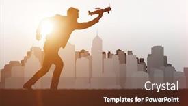  Presentation with concept - PPT theme enhanced with businessman-in-start-up-business background and a tawny brown colored foreground