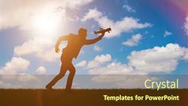  Presentation with concept - Cool new PPT theme with businessman-in-start-up-business backdrop and a tawny brown colored foreground