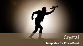  Presentation with concept - PPT theme with businessman-in-start-up-business background and a coral colored foreground