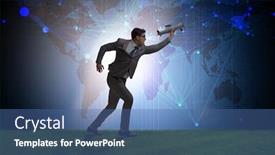  Presentation with concept - Slides with businessman-in-start-up-business background and a ocean colored foreground