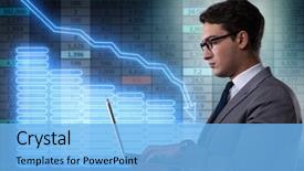  Presentation with stock trading - Audience pleasing slides consisting of businessman in stock exchange trading backdrop and a light blue colored foreground