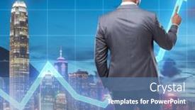  Presentation with stock trading - Slide deck having businessman-in-stock-trading-concept background and a  colored foreground