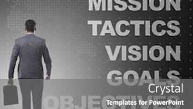 Presentation with strategic planning - Presentation theme consisting of businessman in strategic planning concept background and a gray colored foreground