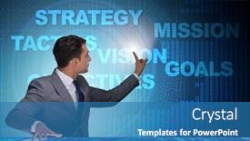  Presentation with strategic planning - Beautiful PPT theme featuring businessman in strategic planning concept backdrop and a teal colored foreground