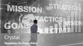  Presentation with strategic planning - Beautiful slide deck featuring businessman in strategic planning concept backdrop and a gray colored foreground