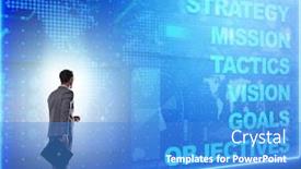  Presentation with strategic planning - Presentation theme consisting of businessman in strategic planning concept background and a teal colored foreground