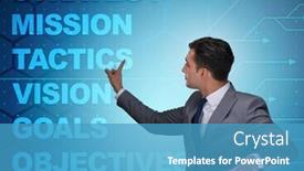  Presentation with strategic planning - Presentation design with businessman-in-strategic-planning-concept background and a teal colored foreground