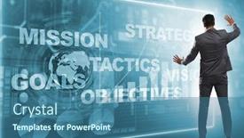  Presentation with strategic planning - Audience pleasing slides consisting of businessman-in-strategic-planning-concept backdrop and a ocean colored foreground