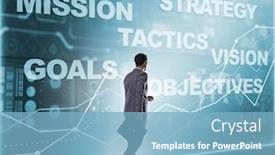  Presentation with strategic planning - Slides with businessman-in-strategic-planning-concept background and a light blue colored foreground