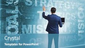  Presentation with strategic planning - Presentation theme featuring businessman-in-strategic-planning-concept background and a teal colored foreground