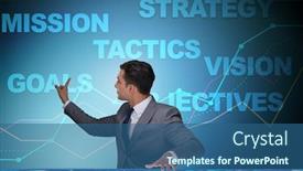  Presentation with strategic planning - Audience pleasing presentation design consisting of businessman-in-strategic-planning-concept backdrop and a ocean colored foreground
