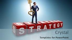  Presentation with strategy - Slides consisting of businessman-in-strategy-business-concept background and a light blue colored foreground