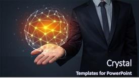  Presentation with global cultures - PPT layouts having businessman in suit holding global background and a wine colored foreground