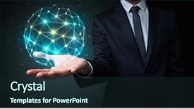  Presentation with global cultures - Presentation theme enhanced with businessman in suit holding global background and a wine colored foreground