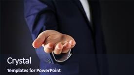  Presentation with dark - PPT theme enhanced with intruduce - businessman in suit introduce something background and a wine colored foreground