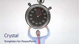  Presentation with effort - Audience pleasing PPT theme consisting of businessman in suit pushing up with effort against grey background backdrop and a sky blue colored foreground