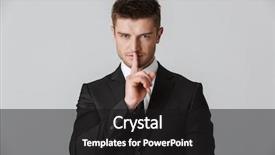  Presentation with confident - Presentation theme consisting of businessman in suit showing silence background and a black colored foreground