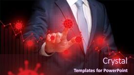  Presentation with virus infection - Audience pleasing presentation theme consisting of businessman-in-suit-touching-virtual backdrop and a wine colored foreground