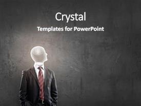  Presentation with brain - Presentation featuring businessman in suit with brain background and a dark gray colored foreground