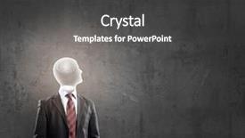  Presentation with brain - Presentation featuring businessman in suit with brain background and a dark gray colored foreground