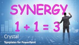  Presentation with synergy - Presentation theme with businessman-in-synergy-business-concept background and a teal colored foreground