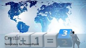  Presentation with synergy - Presentation design featuring businessman-in-synergy-business-concept background and a light blue colored foreground