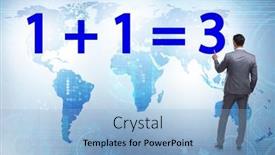  Presentation with synergy - PPT theme with businessman-in-synergy-business-concept background and a light blue colored foreground