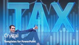  Presentation with burden - Slides featuring money low - businessman in tax burden business background and a teal colored foreground