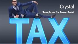  Presentation with burden - Cool new presentation theme with businessman in tax burden business backdrop and a  colored foreground